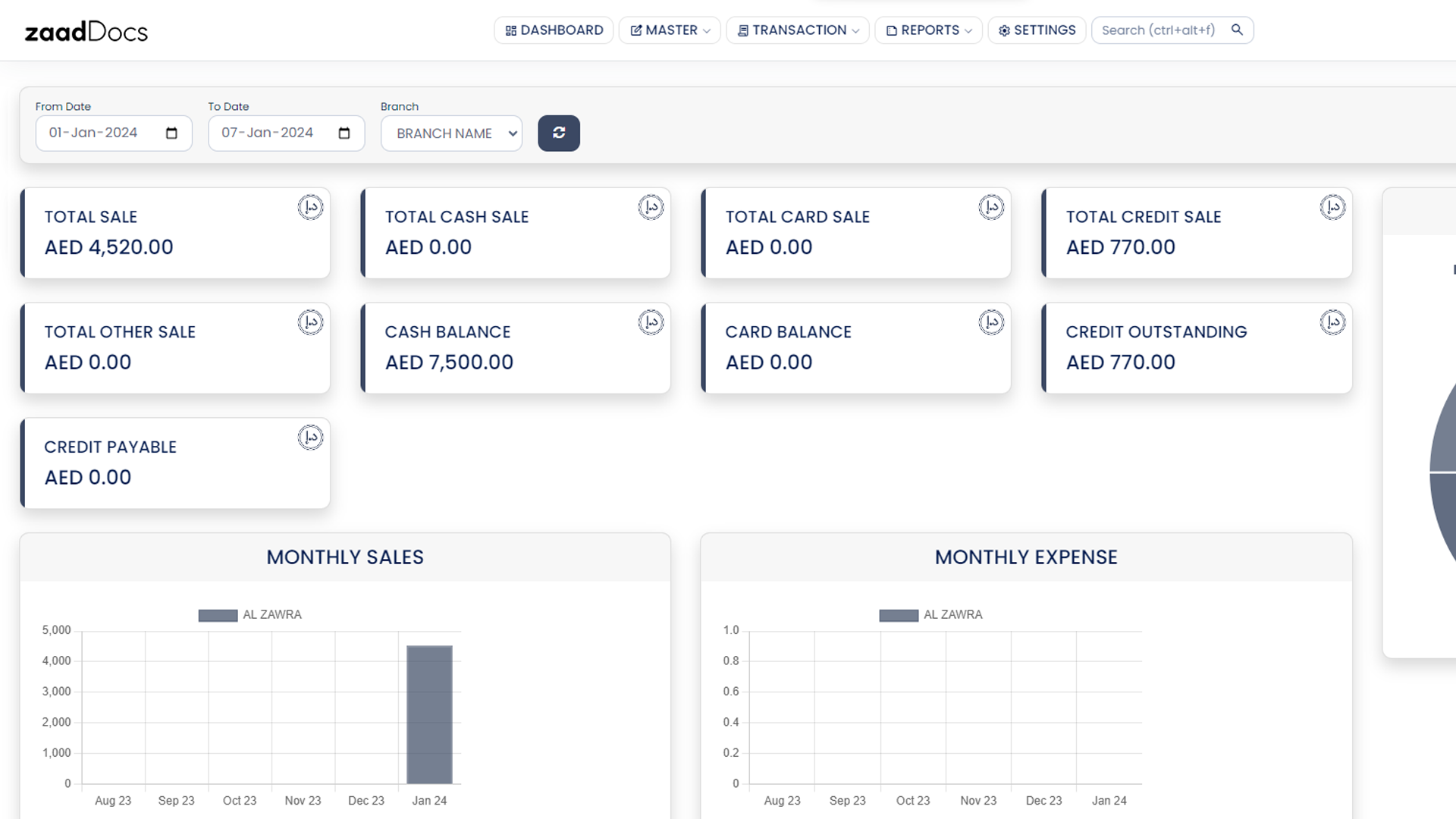 zaad docs dashboard